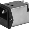 IEC plug C14, 50 to 60 Hz, 2 A, 250 VAC, 2 W, 4 mH, faston plug 6.3 mm, 5200.0223.1
