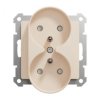 Gniazdo 2x2P+PE z przesłonami do systemu ramkowego (do ramek Sedna Design), beżowy, Sedna Design SDD112275