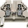 Through terminal block, screw connection, 0.5-4.0 mm², 2 pole, 24 A, 6 kV, dark beige, 1023700000