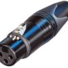 XLR jack, 3 pole, gold-plated, 2.5 mm², AWG 14, metal, NC3FXX-B