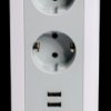 Socket tower, 11-way, 2 m, 10 A, with surge protection, white, 49547