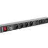 Listwa zasilająca RACK PDU 1U 10A 4x230V PL 4xIEC C13 2m czarna C14 PDU-04E04I-0200-IEC-BK
