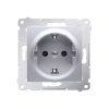 SIMON 54 Gniazdo pojedyncze z uziemieniem schuko srebrny mat z przesłonami DGSz1Z.01/43 KONTAKT SIMON