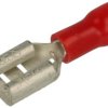 Konektor; 6,3x0,8mm; płaski nasuwka; izolowany; 01106-FDD1.25-250; czerwony; proste; na przewód; 0,5÷1,5mm2; zaciskany; 1 tor; S