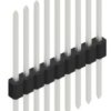 Pin header, 9 pole, pitch 1.27 mm, straight, black, 10060304