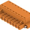 Pin header, 9 pole, pitch 5.08 mm, straight, orange, 1013160000