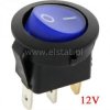 Przeł.kołys. podśw. 12V okrągły 20A niebieski 3P