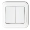 LIZA Wyłącznik podwójny świecznikowy IP44 biały WPH-2 KARLIK