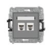 MINI Gniazdo telefoniczne podwójne 2xRJ11 4-stykowy beznarzędziowe szary mat 27MGT-2 KARLIK
