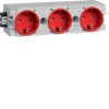 Gniazdo Schuko 3-kr wtycz.zacisk C-Profil czer GS30003020