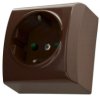 BIS Gniazdo pojedyncze z przesłonami torów prądowych brązowy GN-1BP/24 OSPEL
