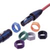 Marker ring, with labeling field, blue for XLR connector, XCR-6