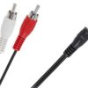 KABEL JACK WTYK 3,5mm (STEREO) - 2X RCA WTYK 5,0M (KABJ35ST-2R-50)