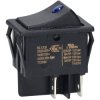 R-TECH 523255 Rocker switch, black, DPST, blue dot illuminated, 20A 250V