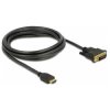Delock 85654 HDMI-DVI Cable Black 2 m Gold Plated Triple Shielding
