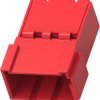 Plug, unequipped, 8 pole, straight, 2 rows, red, 969191-3