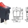 Przełącznik koł. ON/OFF 230V wąski czer. mini 2szt