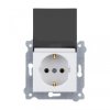 Gniazdo z uziemieniem Schuko 2P+E i pokrywą gniazda 250V 16A Biały 239/01 EXEN