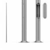 Słup 6m SAL-6 anodowany inox o średnicy fi 120 mm przy podstawie oraz zakończeniu fi 60 mm 42207/C45 ROSA