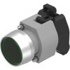 Pushbutton, illuminable, groping, waistband round, green, front ring natural, 704.032.5