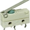 Subminiature snap-action switch, On-On, PCB connection, hinge lever, 0.9 N, 6 (1) A/250 VAC, IP67, 1045.7102