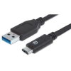 Kabel USB 3.2 Gen2 Typ-C / A 1m 10Gbps 60W 3A M/M Czarny
