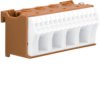 Blok samozacisków 1-biegunowy 63A QC 18 przyłączy 33x75x34mm TH35 brązowy KN18P HAGER
