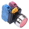 YW4B-A1E11R Red 22mm Metal Bezel Maintained Push Button Switch 1NO-1NC IP65 IDEC