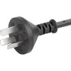 Power cord, China, plug type I, straight on C13 socket, straight, RVV 300/500 3x1.0 mm², black, 2 m, 6051.2032
