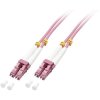 LINDY 46340 Fibreglass FO Cable 1m LC-LC 50/125um Multimode OM4 Pink Duplex