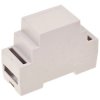 ABS DIN rail enclosure, (L x W x H) 88.6 x 34.5 x 62.9 mm, light gray (RAL 7035), BYB-3-90H0077