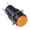 Yellow Round Latching 16mm Push Button Switch NO/NC 12V