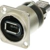 Feed through, IEEE 1394 socket, 6 pole to IEEE 1394 socket, 6 pole, straight, NA1394-6-W