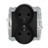 Icon Mechanizm Gniazda Podwójnego Do Ramki Z Uziemieniem 2X(2P+Z) (Przesłony...