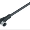 Sensor actuator cable, M8-cable socket, angled to open end, 3 pole, 2 m, PUR, black, 4 A, 79 3408 52 03