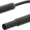 Safety measuring lead with (4 mm lamella plug, straight) to (4 mm lamella plug, straight), 0.5 m, black, PVC, 2.5 mm², CAT IV, 6