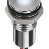 Lampka kontrolna do montażu panelowego 1.8 → 3.3V dc, biała 8mm LED Chrom Wyprowadzenia RS PRO
