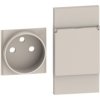 LIVING NOW Plakietka gniazda 2P+Z z klapką - 2 moduły - piaskowy beż KM55P LEGRAND