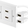 51723 HDMI wall socket with 2 x HDMI female/female connector, white