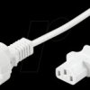 Cold appliance connection cable, 1.8 m, white, straight