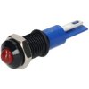R-TECH 656970 Panel Indicator 8mm Domed 12V Red Black Plated Brass