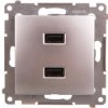 Simon 54 Ładowarka 2xUSB 2.1A 5V/DC srebrny mat DC2USB.01/43