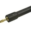Adapter; Amass; 26.452.2; (M/F) wtyk bananowy 2mm / gniazdo bananowe 4mm; czarny; 44,5mm; 36A; 60V; mosiądz złocony; PA; RoHS; 6