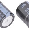 Kondensator 470μF 200V dc Zatrzaskowy Nichicon roztaw: 10mm 25 (Dia.) x 30mm