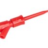 Chwytak pomiarowy; KLEPS2-BU 973 501 101; haczykowy; 3,5mm; czerwony; 66mm; wtykany (gniazdo bananowe 2mm); 6A; 60V; mosiądz zło
