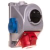 Zestaw Instalacyjny Z Gniazdem 16A 5P+2X2p+Z Schuko (0-1) Czerwony Combopol...