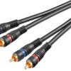Kabel Łączący Stereo 2 X Cinch, Podwójnie Ekranowany - Długość Kabla 5 M