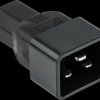 SKA-2030S Power adapter IEC plug C20 to IEC socket C13, black
