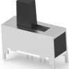 Slide switch, on-on-on-on, 1 pole, straight, 300 mA/125 VAC, 3-1437580-7
