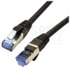 Patchcord S/FTP kat.6A PiMF kabel sieciowy LAN 2x RJ45 linka PoE czarny 1m VALUE